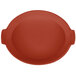 A red oval dish with handles.