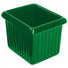 A green rectangular cast aluminum server with ridges on a white background.