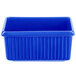 A cobalt blue rectangular container with ridges.