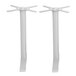 A pair of white metal BFM Seating end table bases with two legs.