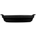 A black Tablecraft small shallow oval casserole dish with handles.