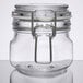 A Libbey glass jar with a metal clamp lid.