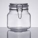 A Libbey clear glass jar with a metal clamp lid.