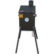 A black rectangular R & V Works outdoor fryer with a white temperature gauge.