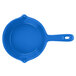A cobalt blue Tablecraft fry pan with a handle.