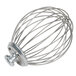 A Globe stainless steel wire whip with a metal handle.
