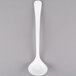 A white Tablecraft long ladle with a white bowl and black handle.