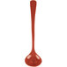 A Tablecraft copper long ladle with a red handle.