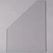 A clear plastic triangle end panel for a Cambro Versa Bar.