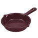 A Tablecraft maroon cast aluminum fry pan with a handle.