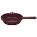 A Tablecraft maroon speckled cast aluminum fry pan with a handle.