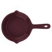 A Tablecraft maroon speckle cast aluminum fry pan with a handle.