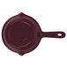 A close-up of a Tablecraft maroon speckle cast aluminum fry pan.