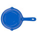 A Tablecraft blue speckle cast aluminum fry pan with a handle.