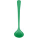 A green Tablecraft long ladle with a white handle.