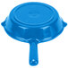 A Tablecraft sky blue cast aluminum fry pan with a handle.