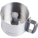 A silver stainless steel bowl assembly for a Robot Coupe commercial food processor.