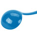 A blue curved Tablecraft ladle with a white background.
