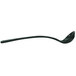 A Tablecraft black cast aluminum long ladle with green speckles.