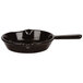 A Tablecraft black cast aluminum fry pan with a handle.