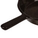 A Tablecraft black cast aluminum fry pan with a green speckled interior and a handle.