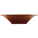 A Tablecraft copper cast aluminum square bowl with a brown surface.