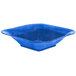 A blue square bowl with a white background.