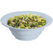 A Tablecraft gray cast aluminum bowl filled with salad made of lettuce and celery.