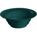 A Tablecraft hunter green cast aluminum salad bowl with white speckles on the wide rim.