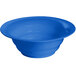 A cobalt blue Tablecraft salad bowl with a wide rim.