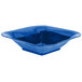 A cobalt blue square bowl.
