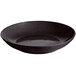 A black speckled Tablecraft pasta bowl with a black rim.