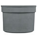 A Tablecraft granite cast aluminum half soup bowl with a lid.