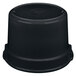 A black plastic container with a black plastic lid.
