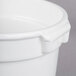 A Tablecraft white cast aluminum bain marie soup bucket.
