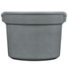 A grey Tablecraft granite cast aluminum bain marie soup bowl with a handle.