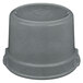 A grey plastic bucket with a white background.