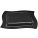 A black square Tablecraft cast aluminum platter with a curved edge.