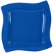 A Tablecraft cobalt blue square platter with a wavy edge.
