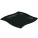 A Tablecraft black square platter with a curved edge.
