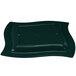 A dark green rectangular tray with a curved edge.