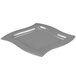 A Tablecraft granite cast aluminum square platter with a wavy edge.