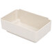 A white rectangular plastic drip tray with a white handle.