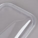 A clear plastic lid on a Grindmaster Cecilware refrigerated beverage dispenser bowl.
