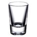 A clear Thunder Group plastic shot glass on a white background.