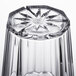 A clear Thunder Group polycarbonate tumbler with a diamond pattern on it.