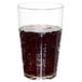 A Thunder Group clear plastic tumbler filled with cola on a white background.