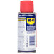 A close-up of a blue and white WD-40 spray lubricant can.