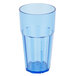 A close-up of a blue Thunder Group polycarbonate tumbler.