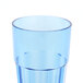 A close up of a blue Thunder Group polycarbonate tumbler.